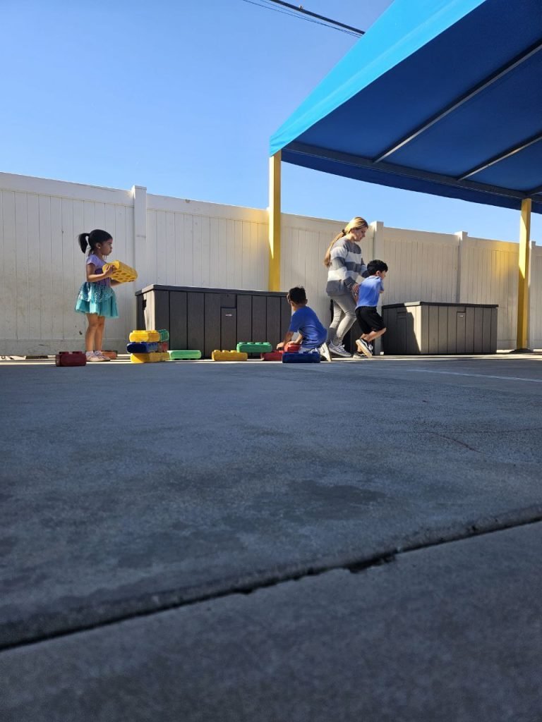The children are playing outside