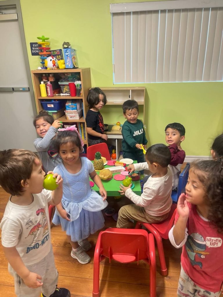 Children are playing inside